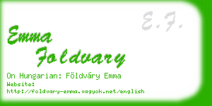 emma foldvary business card